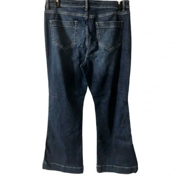 J Jill Denim High Rise Flare Jeans,Cotton blend, Stretch, Retro pockets, Sz 14 - Picture 7 of 12